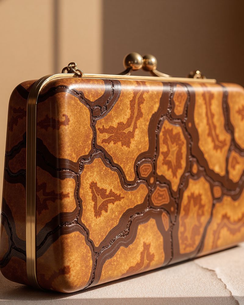 Silk jacquard clutch